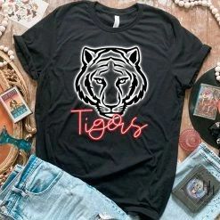 Hustle & Heart NC Tigers Red Neon Mascot