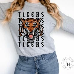 Hustle & Heart NC Tigers Repeating Mascot Graphic Tee Repeating Mascot Designs