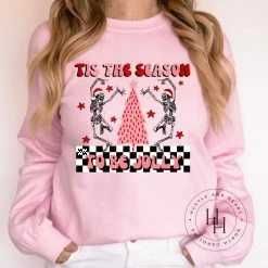 Hustle & Heart NC Christmas Screenprint Transfers Tis The Season To Be Jolly Skellies Screenprint Transfer