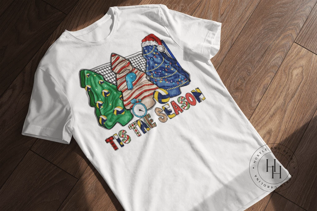 Hustle & Heart NC Tis The Season Volleyball Christmas Tree Cakes - SUBLIMATION TRANSFER