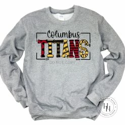 Hustle & Heart NC School Doodle Designs Titans Columbus Doodle Graphic Tee