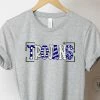 Hustle & Heart NC Trojans Blue/White/Silver Doodle Graphic Tee School Doodle Designs