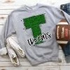 Hustle & Heart NC Trojans Green Glitter Varsity Doodle