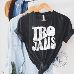 Hustle & Heart NC Trojans Retro Screenprint Transfer Transfers