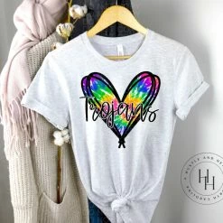 Hustle & Heart NC Trojans Tie Dye Heart Screenprint Transfer Transfers