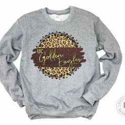 Hustle & Heart NC Faux Glitter Leopard Circle Designs UC Golden Eagles Maroon And Gold Tan Leopard