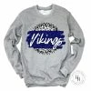 Hustle & Heart NC Vikings Grey Leopard Graphic Tee Faux Glitter Leopard Circle Designs