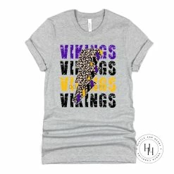 Hustle And Heart NC Vikings Lightning Bolt Graphic Tee Lightning Bolt Designs