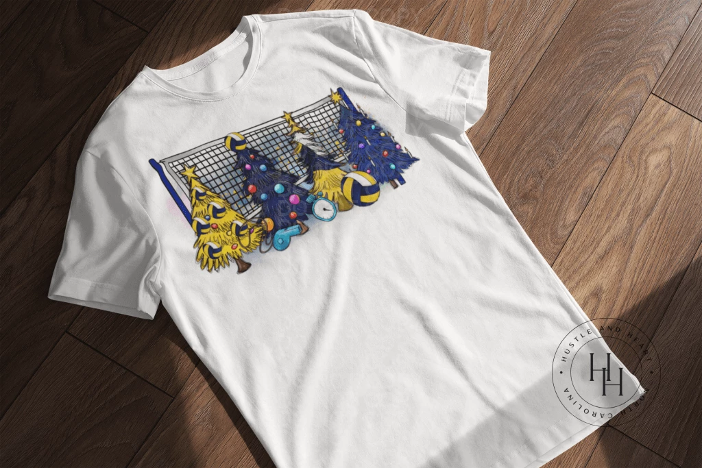 Hustle & Heart NC Sublimation Transfers Volleyball Christmas Tree - SUBLIMATION TRANSFER