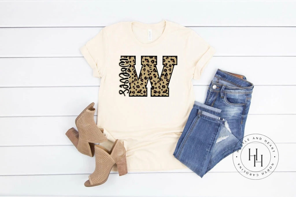 Hustle & Heart NC Transfers W Wolves Leopard - SUBLIMATION TRANSFER