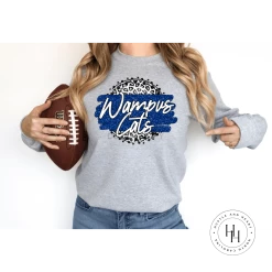 Hustle & Heart NC Wampus Cats Blue With Grey Leopard