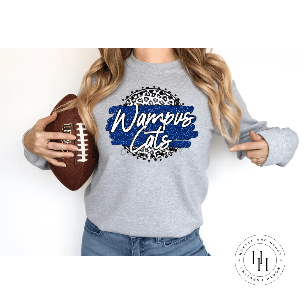 Hustle & Heart NC Wampus Cats Blue With Grey Leopard