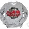 Hustle & Heart NC Wapahani Raiders Red/Black With White Outline Faux Glitter Leopard Circle Designs
