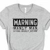 Hustle And Heart NC Warning Manly Man Graphic Tee