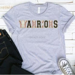Hustle And Heart NC Warriors Baseball/Black Faux Chenille Letters Graphic Tee