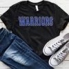 Hustle And Heart NC Warriors Blue Faux Chenille Letters Graphic Tee