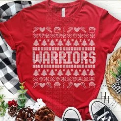 Hustle & Heart NC Christmas Screenprint Transfers Warriors Ugly Christmas Sweater Screenprint Transfer