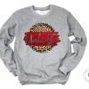 Hustle & Heart NC Washington Red/Black With White Outline Tan Leopard Faux Glitter Leopard Circle Designs