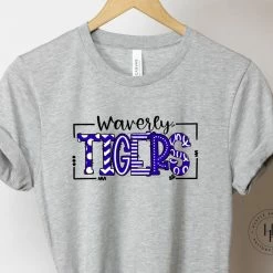 Hustle & Heart NC Waverly Tigers Doodle Graphic Tee School Doodle Designs