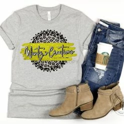 Hustle & Heart NC Faux Glitter Leopard Circle Designs Wentz's Creations Yellow And White