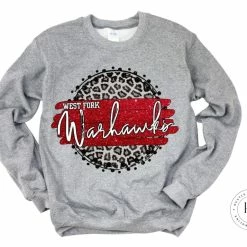 Hustle & Heart NC West Fork Warhawks Red/White With Black Outline