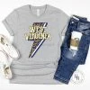 Hustle And Heart NC West Virgina Leopard Lightning Bolt Graphic Tee
