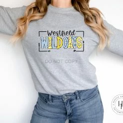 Hustle & Heart NC Westfield Wildcats Doodle Graphic Tee