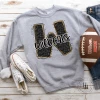 Hustle & Heart NC School Doodle Designs Wildcats Black/Gold Glitter Varsity Doodle