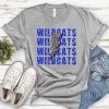 Hustle And Heart NC Wildcats Blue Lightning Bolt Graphic Tee