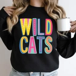 Hustle And Heart NC Wildcats Colorful Graphic Tee