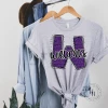 Hustle & Heart NC School Doodle Designs Wildcats Purple Glitter Varsity Doodle