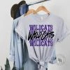 Hustle And Heart NC Wildcats Purple Stacked Mascot Graphic Tee