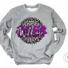 Hustle & Heart NC Wildcats Purple/White With Black Outline