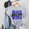 Hustle And Heart NC Wildcats Royal Blue Stacked Mascot Graphic Tee Stacked Mascot Designs