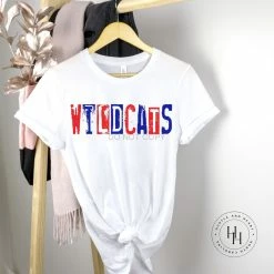 Hustle And Heart NC Burnbook Designs Wildcats Royal Blue/Red Burnbook Graphic Tee