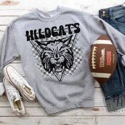 Hustle & Heart NC Wildcats Triangle Mascot Screenprint Transfer Transfers