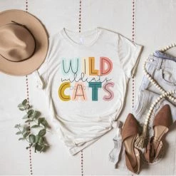 Hustle & Heart NC Mascot Pride Wildcats Water Color Graphic Tee