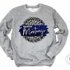 Hustle & Heart NC Wildorado Mustangs Royal Blue And White Faux Glitter Leopard Circle Designs