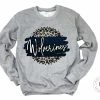 Hustle & Heart NC Wolverines Navy And White Faux Glitter Leopard Circle Designs