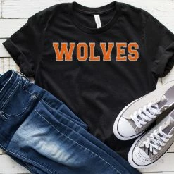 Hustle And Heart NC Wolves Orange Faux Chenille Letters Graphic Tee Faux Chenille And Glitter Letter Patch Tees