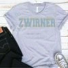Hustle And Heart NC Zwirner Grey Faux Chenille Letters Graphic Tee Faux Chenille And Glitter Letter Patch Tees
